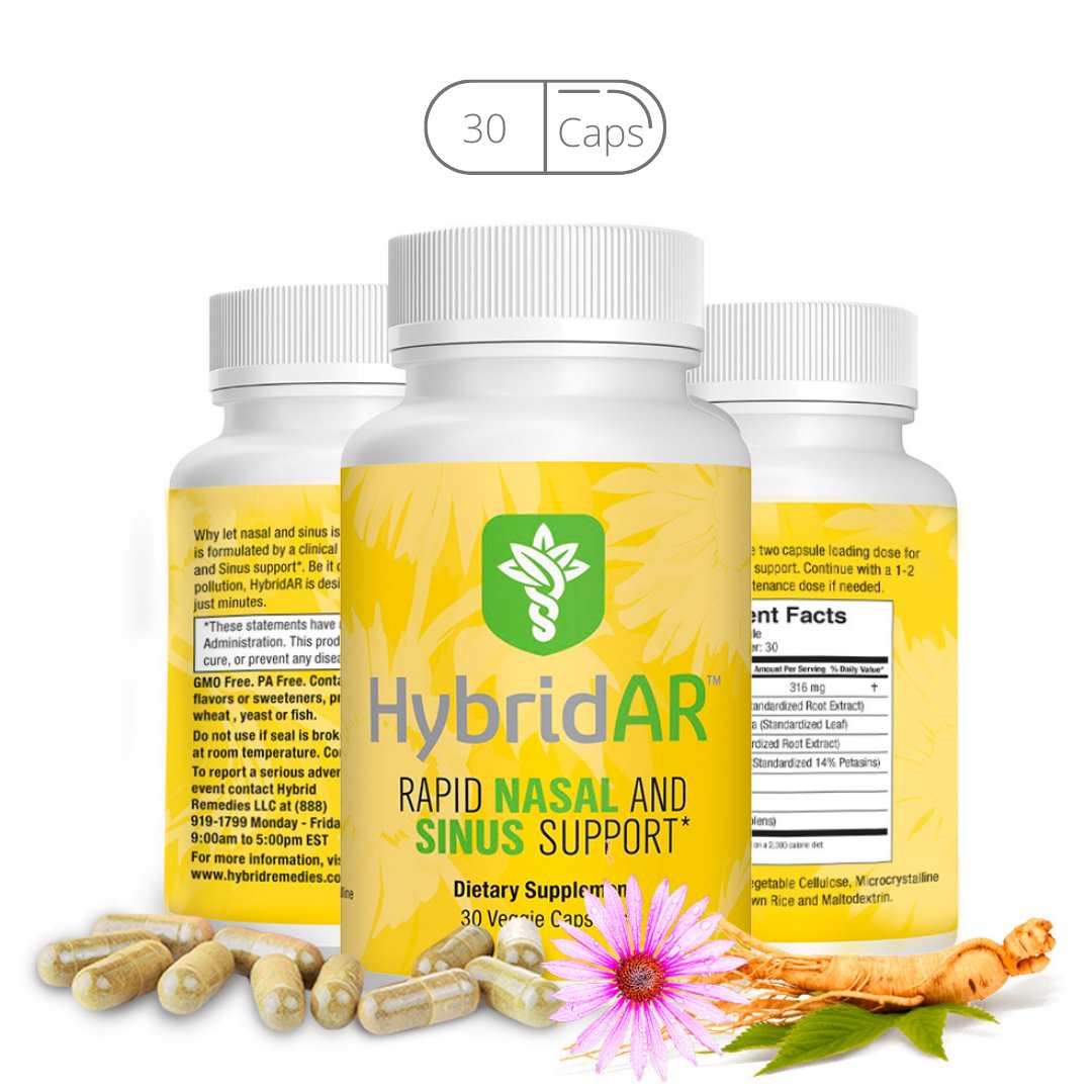 HybridAR Rapid Nasal & Sinus Support – All-Natural Pharmacist Formulated to Support Seasonal Allergies - Gluten-Free, Non-GMO, Vegan