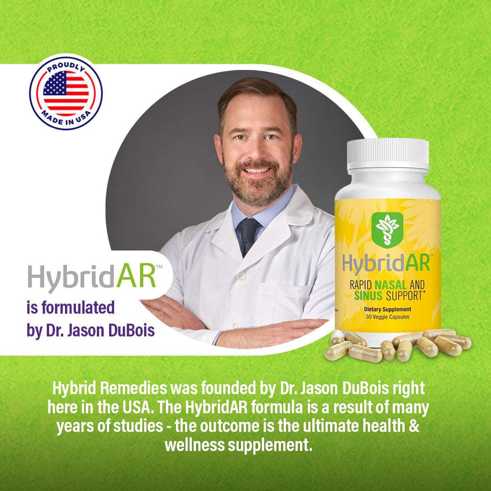 
                      
                        HybridAR Rapid Nasal & Sinus Support – All-Natural Pharmacist Formulated to Support Seasonal Allergies - Gluten-Free, Non-GMO, Vegan
                      
                    